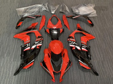 Custom 2016-2020 Kawasaki ZX10R Motorcycle Fairing - Red Glossy Black
