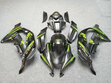Custom 2016-2020 Kawasaki ZX10R Motorcycle Fairings - Matte Black Green