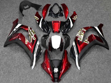 Custom 2016-2020 Kawasaki ZX10R Motorcycle Fairings - Red Glossy Black White