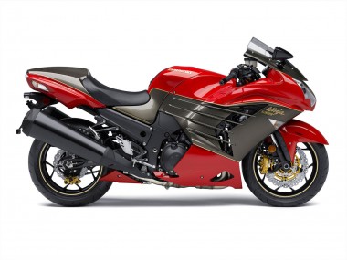Custom 2012-2024 Kawasaki ZX14R ZZR1400 Motorcycle Fairings - Red Matte Black Gold Ninja