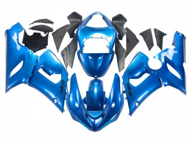 Custom 2005-2006 Kawasaki ZX6R Motorcycle Fairings - Glossy Blue