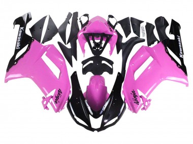 Custom 2007-2008 Kawasaki ZX6R Motorcycle Fairings - Black Pink Ninja