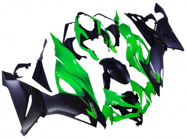 Custom 2019-2022 Kawasaki ZX6R Motorcycle Fairings - Green Matte Black