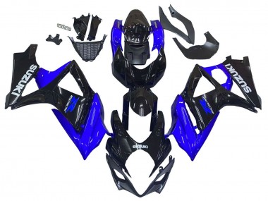 Custom 2007-2008 Suzuki GSXR 1000 Motorcycle Fairing Kits - Blue Glossy Black