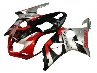 Custom 2001-2003 Suzuki GSXR 600 / GSXR 750 Motorcycle Fairing Kits - Silver Red Glossy Black
