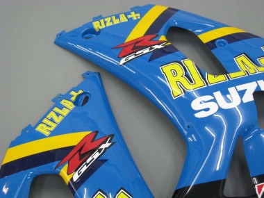 Custom 2001-2003 Suzuki GSXR 600 / GSXR 750 Motorcycle Fairings - Blue Yellow Black Motul Rizla