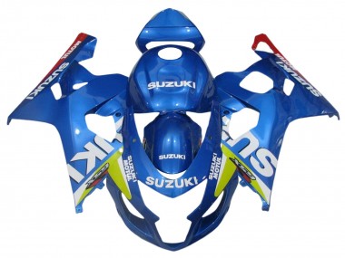 Custom 2004-2005 Suzuki GSXR 600 / GSXR 750 Motorcycle Fairings - Blue Green Red Motul