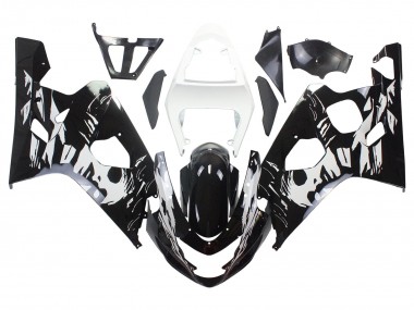 Custom 2004-2005 Suzuki GSXR 600 / GSXR 750 Motorcycle Fairing - White Black