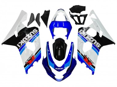 Custom 2004-2005 Suzuki GSXR 600 / GSXR 750 Motorcycle Fairing - White Blue Black Red