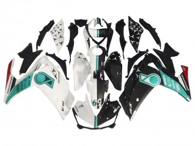 Custom 2015-2018 Yamaha YZF R3/R25 Motorcycle Fairings - White Green Glossy Black
