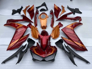 Custom 2015-2018 Yamaha YZF R3/R25 Motorcycle Fairings - Red Orange