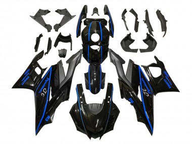 Custom 2019-2021 Yamaha YZF R3/R25 Motorcycle Fairings - Glossy Black Blue Matte Black