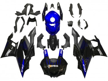Custom 2019-2021 Yamaha YZF R3/R25 Motorcycle Fairings - Blue Black Carbon Fiber ENEOS Yamalube