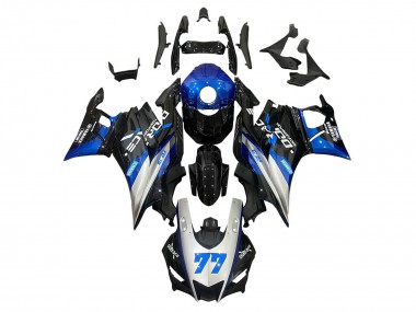 Custom 2019-2021 Yamaha YZF R3/R25 Motorcycle Fairings - Silver Blue Black 77
