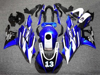 Custom 2019-2021 Yamaha YZF R3/R25 Motorcycle Fairings - Blue White Black Yamalube Petronas 13