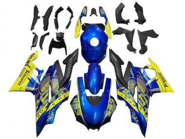 Custom 2019-2021 Yamaha YZF R3/R25 Motorcycle Fairings - Yellow Blue Black Motul