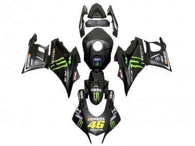 Custom 2022-2024 Yamaha YZF R3/R25 Motorcycle Fairings - Black Green Monster ENEOS 46