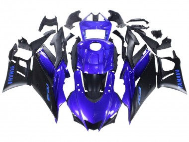 Custom 2022-2024 Yamaha YZF R3/R25 Motorcycle Fairing - Blue Matte Black