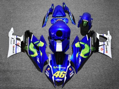 Custom 2022-2024 Yamaha YZF R3/R25 Motorcycle Fairings - Blue White Black Green Monster MoviStar Yamalube ENEOS 46