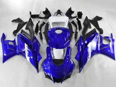Custom 2022-2024 Yamaha YZF R3/R25 Motorcycle Fairings - Blue White Matte Black