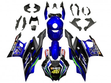 Custom 2022-2024 Yamaha YZF R3/R25 Motorcycle Fairings - Blue Green Black ENEOS 46