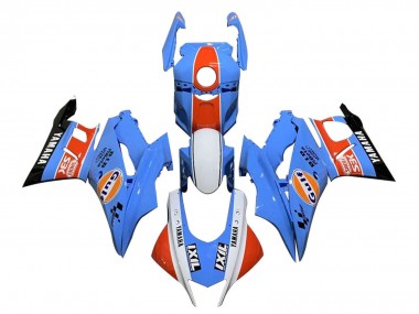 Custom 2022-2024 Yamaha YZF R3/R25 Motorcycle Fairings - Blue Orange White Gulf