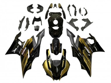 Custom 2022-2024 Yamaha YZF R3/R25 Motorcycle Fairings - Gold Glossy Black Semakin Didepan