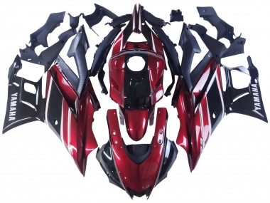 Custom 2022-2024 Yamaha YZF R3/R25 Motorcycle Fairing - Red White Glossy Black