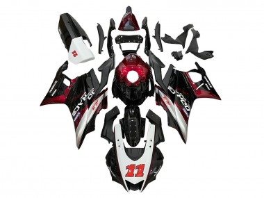 Custom 2022-2024 Yamaha YZF R3/R25 Motorcycle Fairings - Red Silver Black 11
