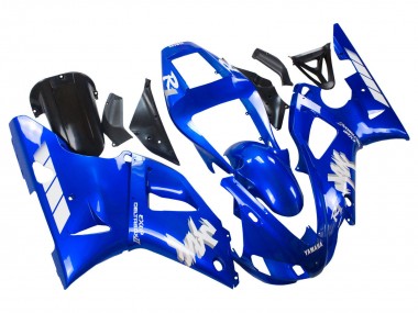 Custom 1998-1999 Yamaha YZF 1000 R1 Motorcycle Fairings - Blue White