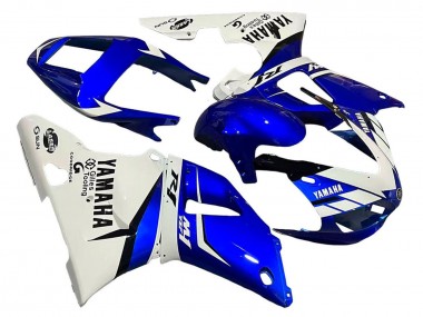 Custom 1998-1999 Yamaha YZF 1000 R1 Motorcycle Fairings - White Blue Black
