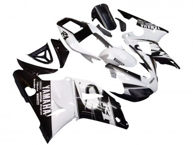 Custom 1998-1999 Yamaha YZF 1000 R1 Motorcycle Fairings - White Glossy Black