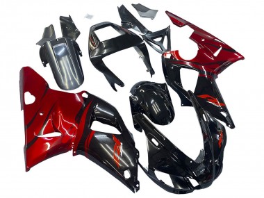 Custom 1998-1999 Yamaha YZF 1000 R1 Motorcycle Fairings - Glossy Black Red