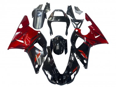 Custom 1998-1999 Yamaha YZF 1000 R1 Motorcycle Fairings - Glossy Black Red
