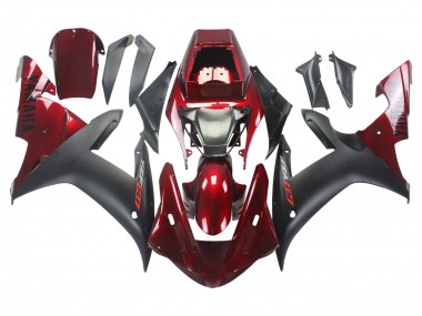 Custom 2002-2003 Yamaha YZF 1000 R1 Motorcycle Fairing Kits - Red Matte Black