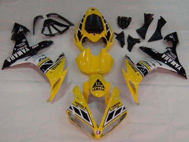 Custom 2004-2006 Yamaha YZF 1000 R1 Motorcycle Fairings - Yellow White Glossy Black
