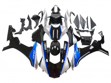 Custom 2015-2019 Yamaha YZF 1000 R1 Motorcycle Fairings - Silver Blue Glossy Black