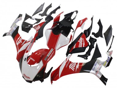 Custom 2015-2019 Yamaha YZF 1000 R1 Motorcycle Fairing - White Red Black Milwaukee
