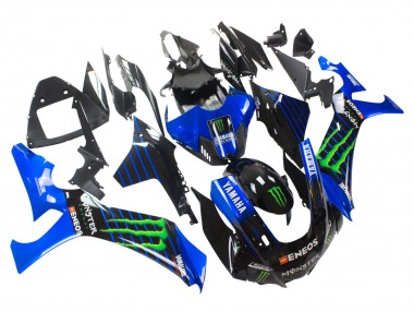 Custom 2020-2025 Yamaha YZF 1000 R1 Motorcycle Fairings - Blue Black Green Black ENEOS Monster