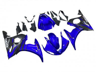 Custom 2006-2009 Yamaha YZF R6S Motorcycle Fairings - Blue Black