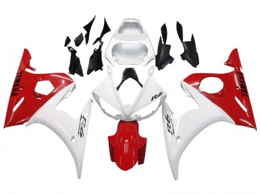 Custom 2005 Yamaha YZF 600 R6 Motorcycle Fairings - White Red