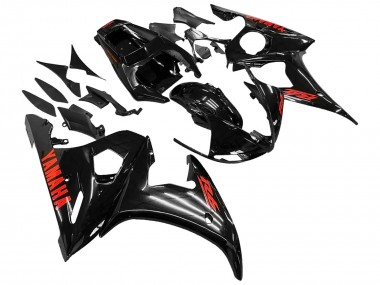 Custom 2005 Yamaha YZF 600 R6 Motorcycle Fairings - Black Red