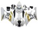 2006-2007 Yamaha YZF 600 R6 Motorcycle Fairings - White Gold Black Fiat