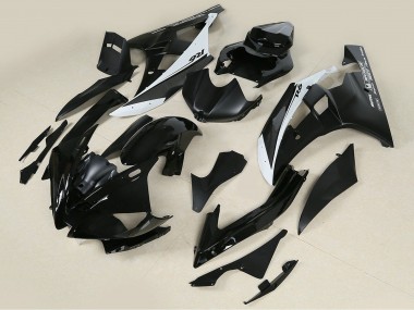 Custom 2006-2007 Yamaha YZF 600 R6 Motorcycle Fairings - Glossy Black Matte Black White Motul Michelin