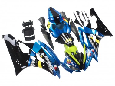 Custom 2006-2007 Yamaha YZF 600 R6 Motorcycle Fairings - Blue Neon Green Black Shark
