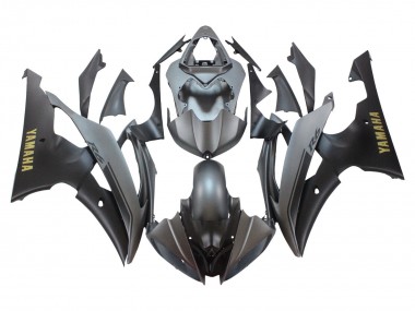 Custom 2008-2016 Yamaha YZF 600 R6 Motorcycle Fairings - Grey Matte Black Gold Decals