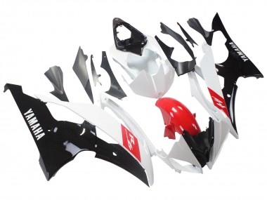 Custom 2008-2016 Yamaha YZF 600 R6 Motorcycle Fairings - White Red Glossy Black