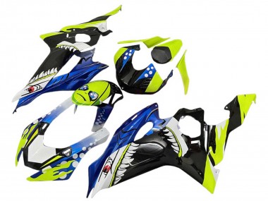 Custom 2008-2016 Yamaha YZF 600 R6 Motorcycle Fairings - Green Blue Black Shark