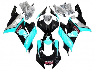 Custom 2008-2016 Yamaha YZF 600 R6 Motorcycle Fairings - Light Blue Glossy Black Petronas