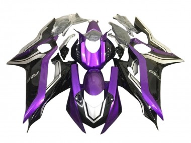 Custom 2017-2023 Yamaha YZF 600 R6 Motorcycle Fairings - Silver Purple Glossy Black